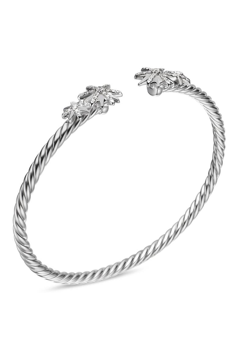 Starburst Diamond Cuff Bracelet, Alternate, color, DIAMOND/ SILVER