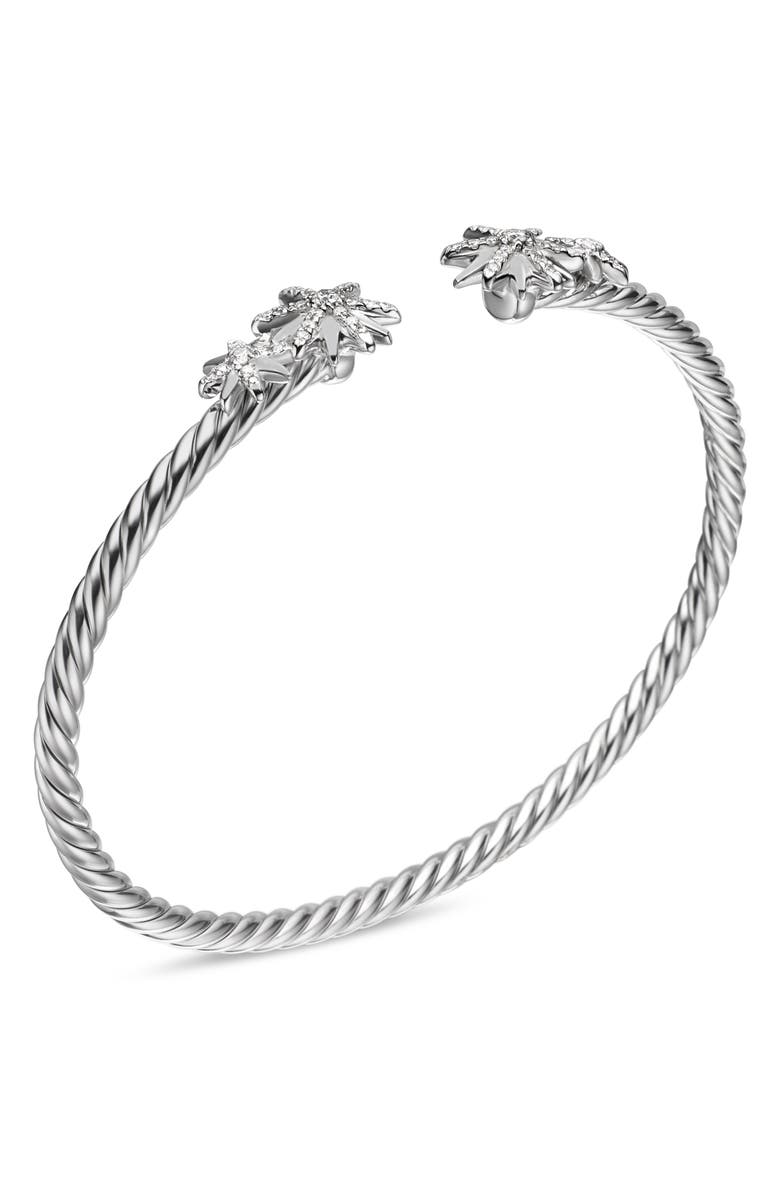 David Yurman Starburst Diamond Cuff Bracelet, Alternate, color, Diamond/ Silver