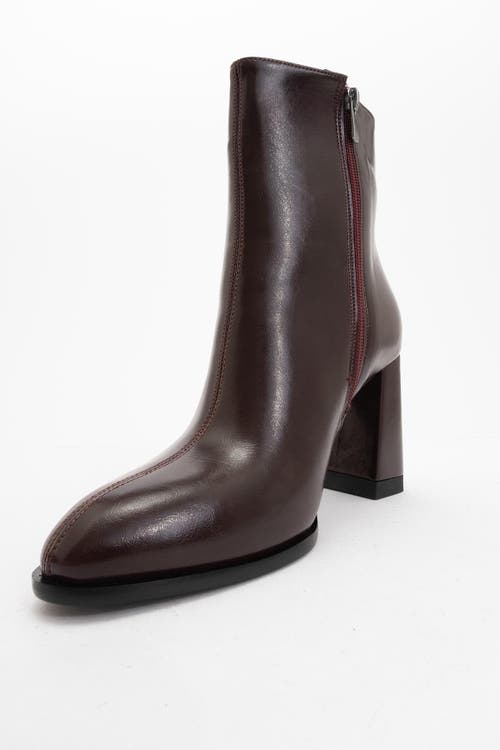 Prologue Shoes Jewel High Heel Boot In Burgundy