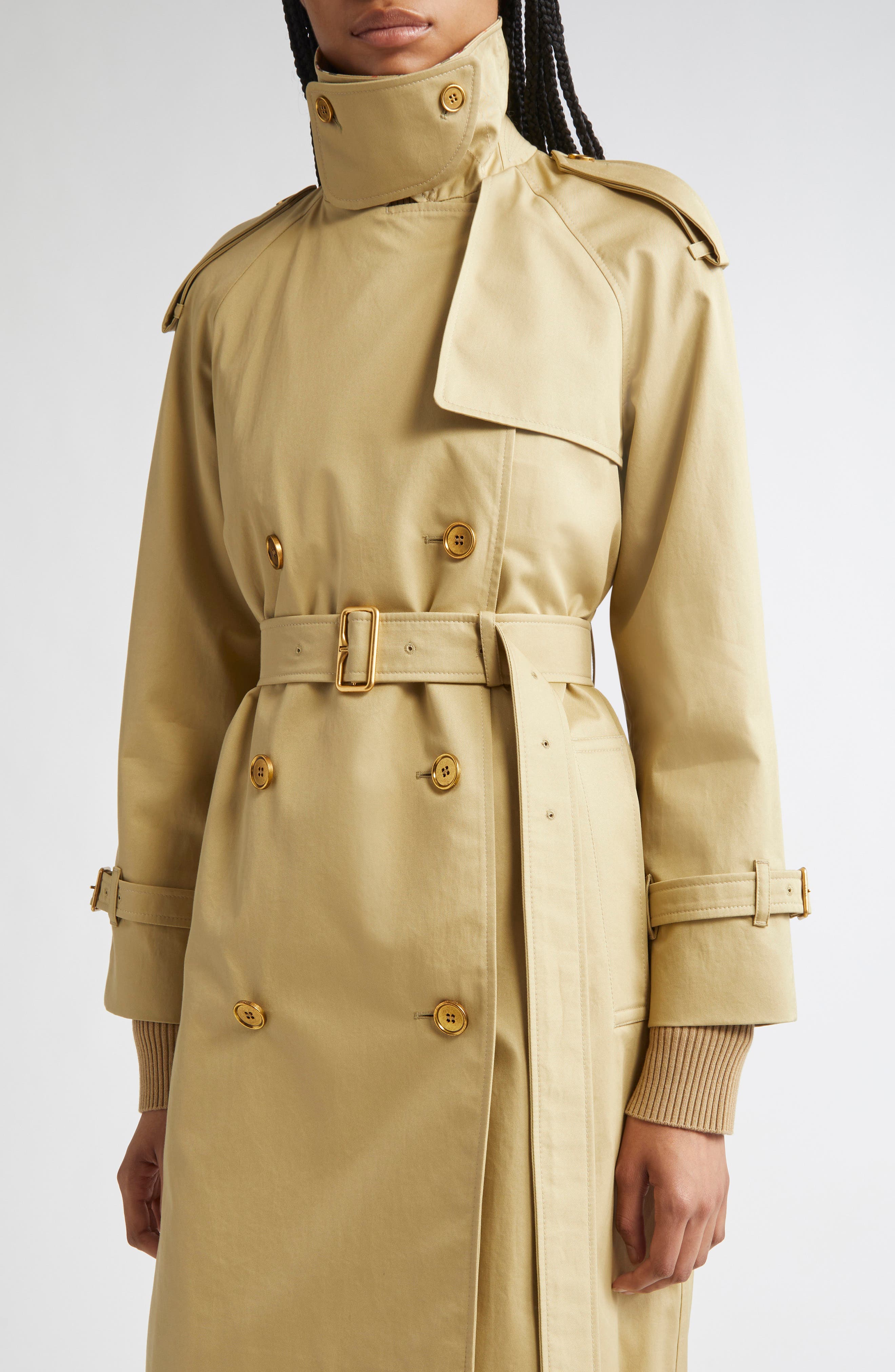 Burberry Castleford Check Collar Shower Resistant Cotton Gabardine