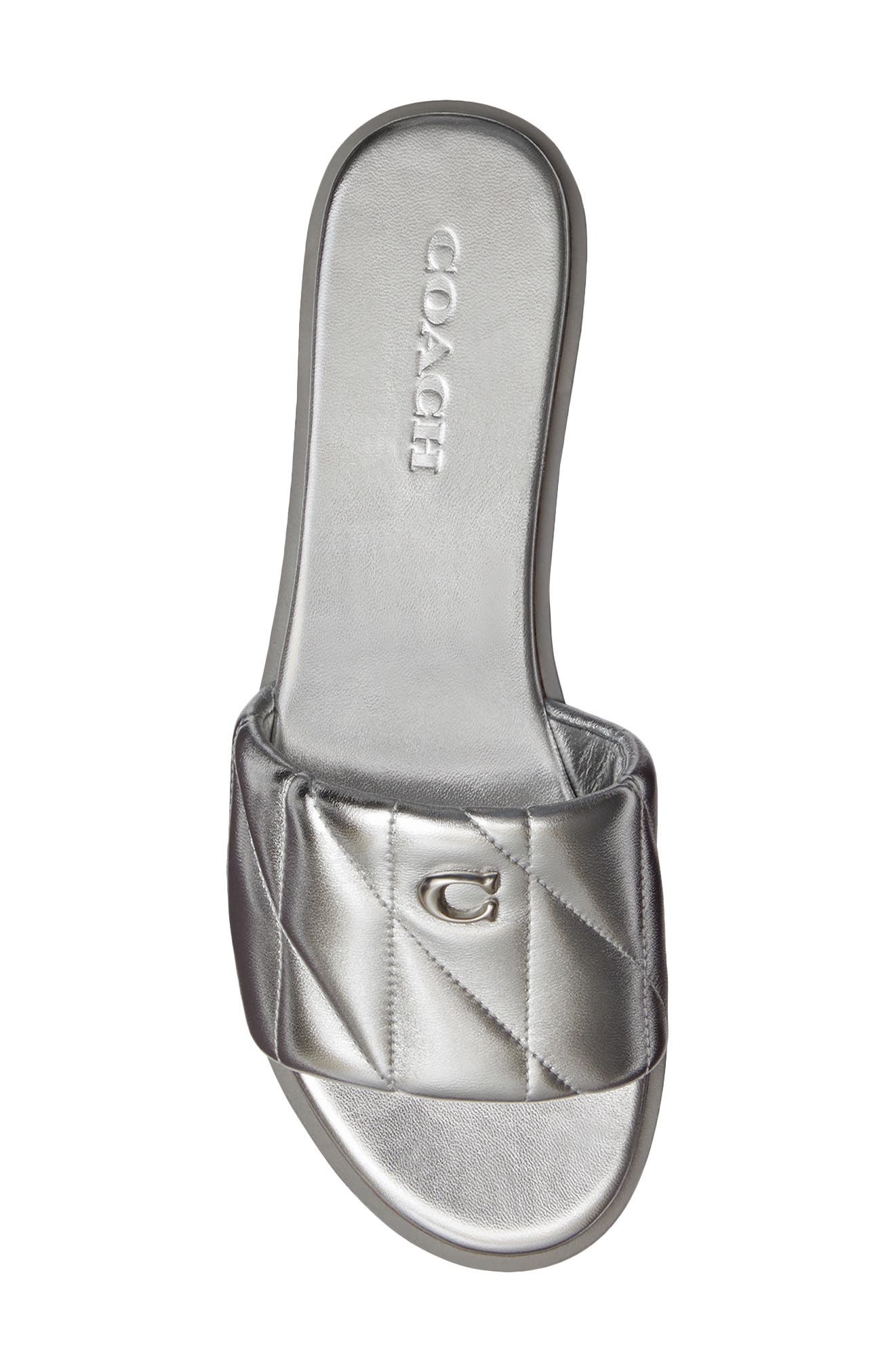 COACH Holly Slide Sandal, Alternate, color, Silver