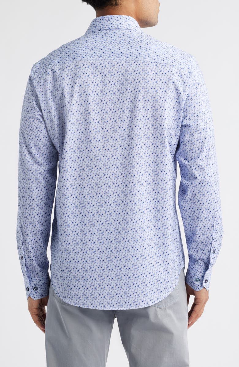 Bugatchi James OoohCotton<sup>®</sup> Geometric Print Button-Up Shirt, Alternate, color, Lilac