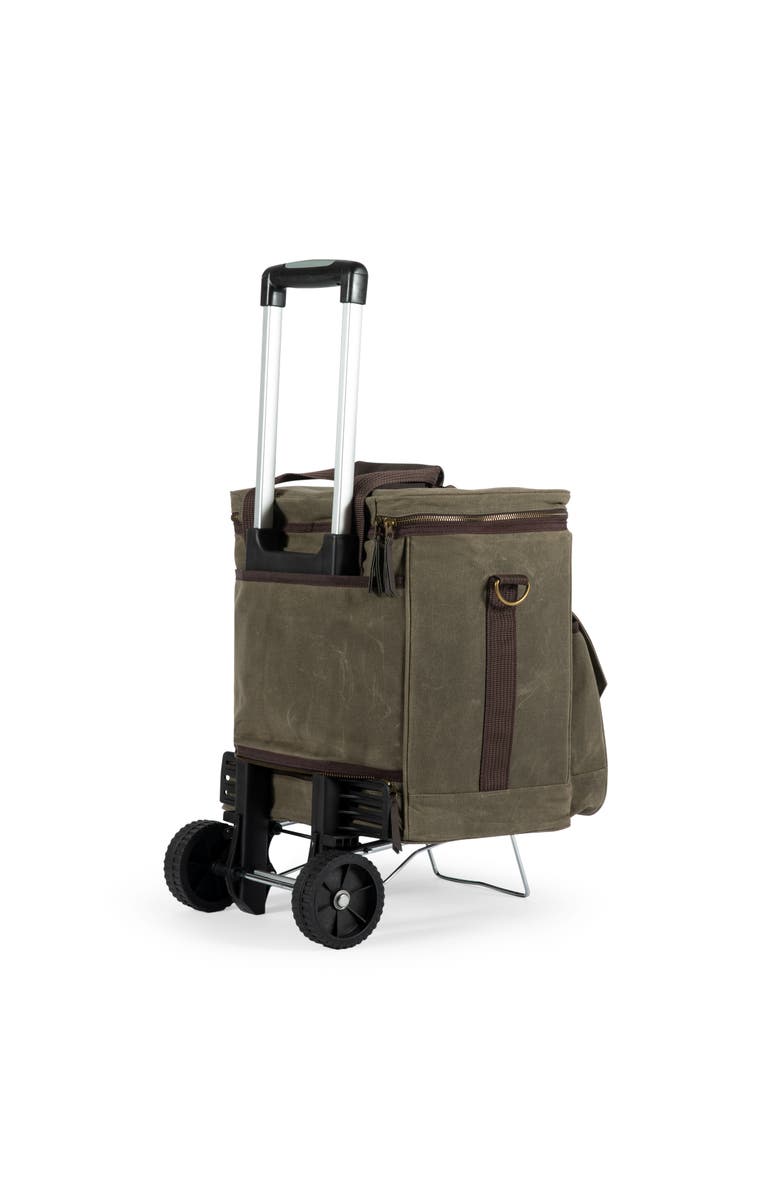 Legacy Weekender with Trolley - 6 Bottle Wine Bag, Alternate, color, Khaki Green With Brown Accents