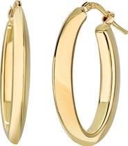 Bony Levy 14K Gold Oval Hoop Earrings