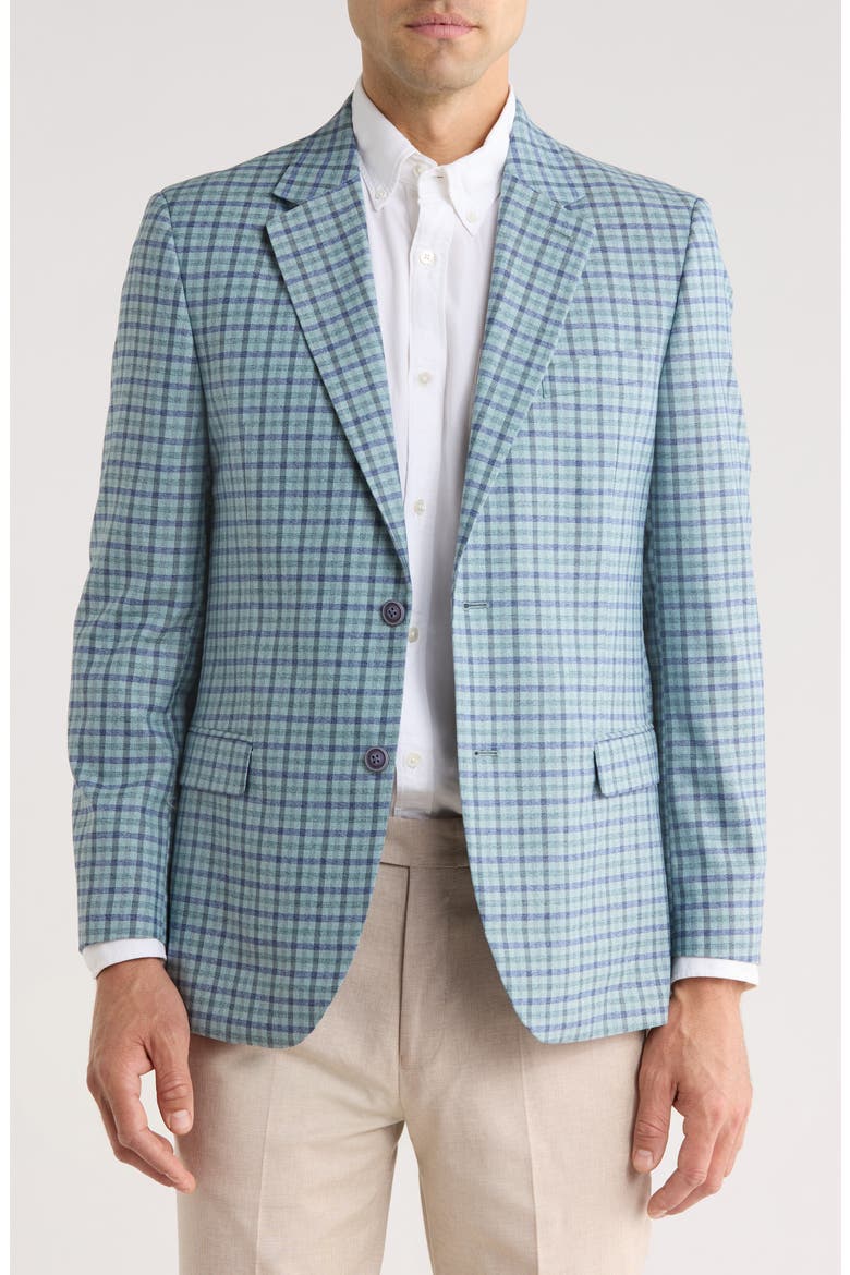 Stretch Sport Coat, Main, color, BLUE CHECK