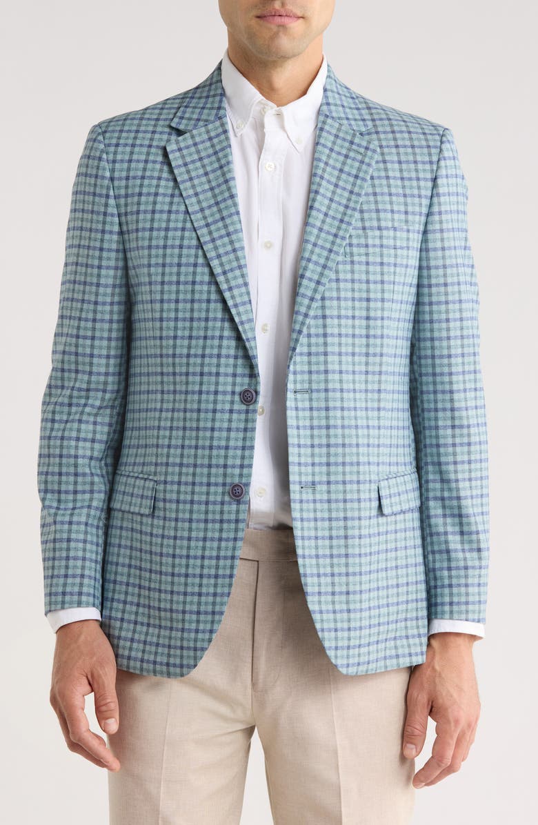 Nautica Stretch Sport Coat, Main, color, Blue Check