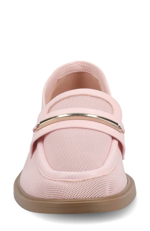 Journee Collection Women's Rainey Slip On Tailored Loafers In Mesh/pink