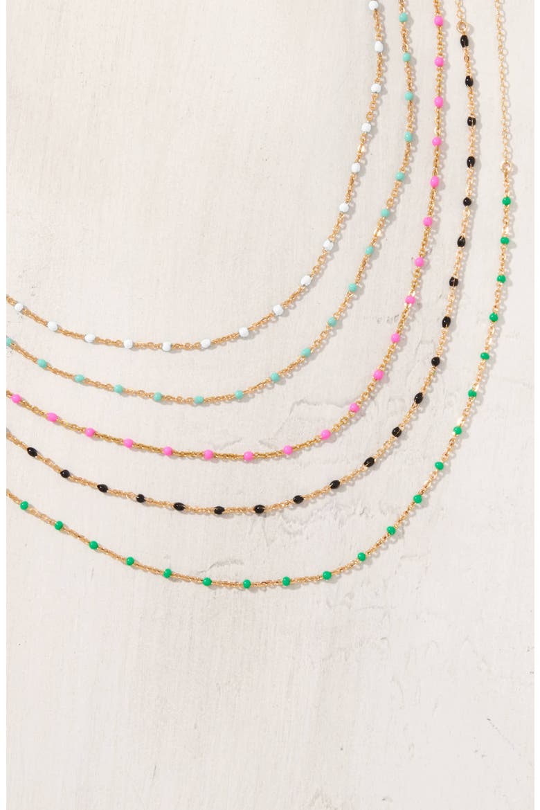 Kaz Bead Station Necklace, Alternate, color, GOLD / WHITE