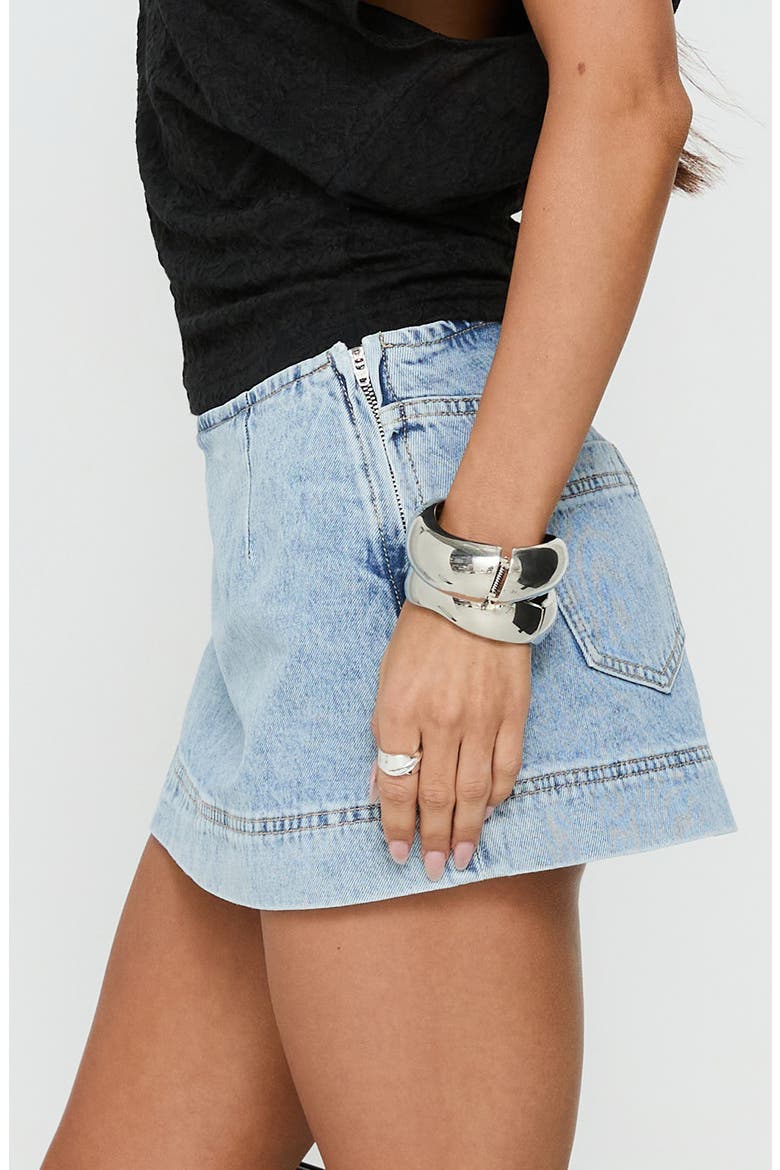 Stefenie Denim Skort, Alternate, color, LIGHT BLUE WASH