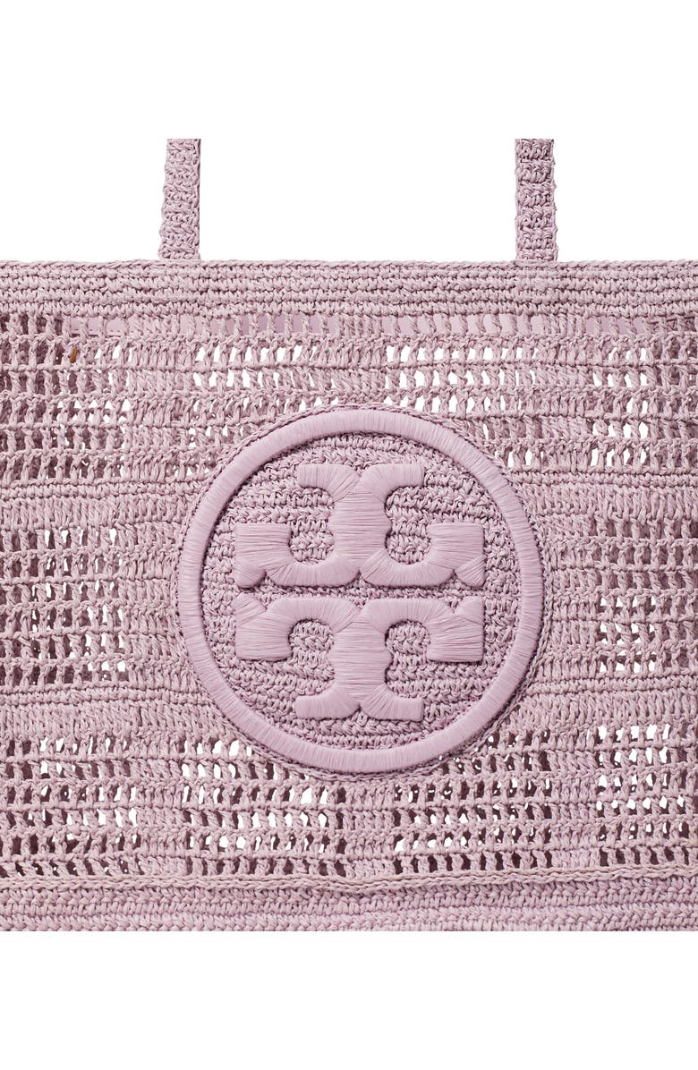 Tory Burch Ella Large Hand Crocheted Tote, Alternate, color, Pale Purple