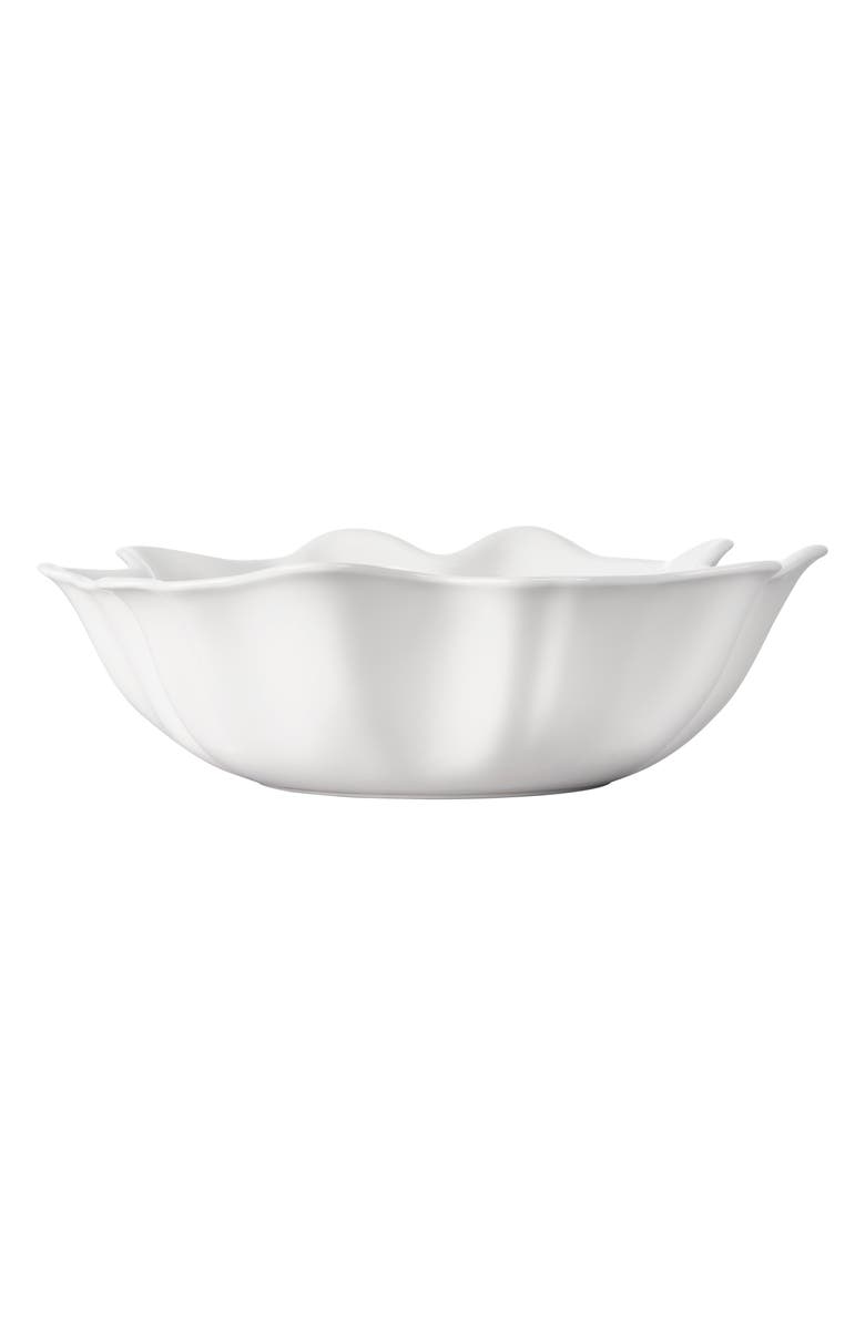 Le Creuset Iris Stoneware Ruffle Serving Bowl, Alternate, color, White