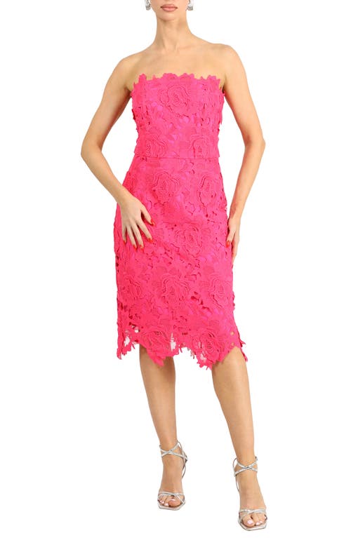 Adelyn Rae Jade Strapless Woven Lace Dress In Pink