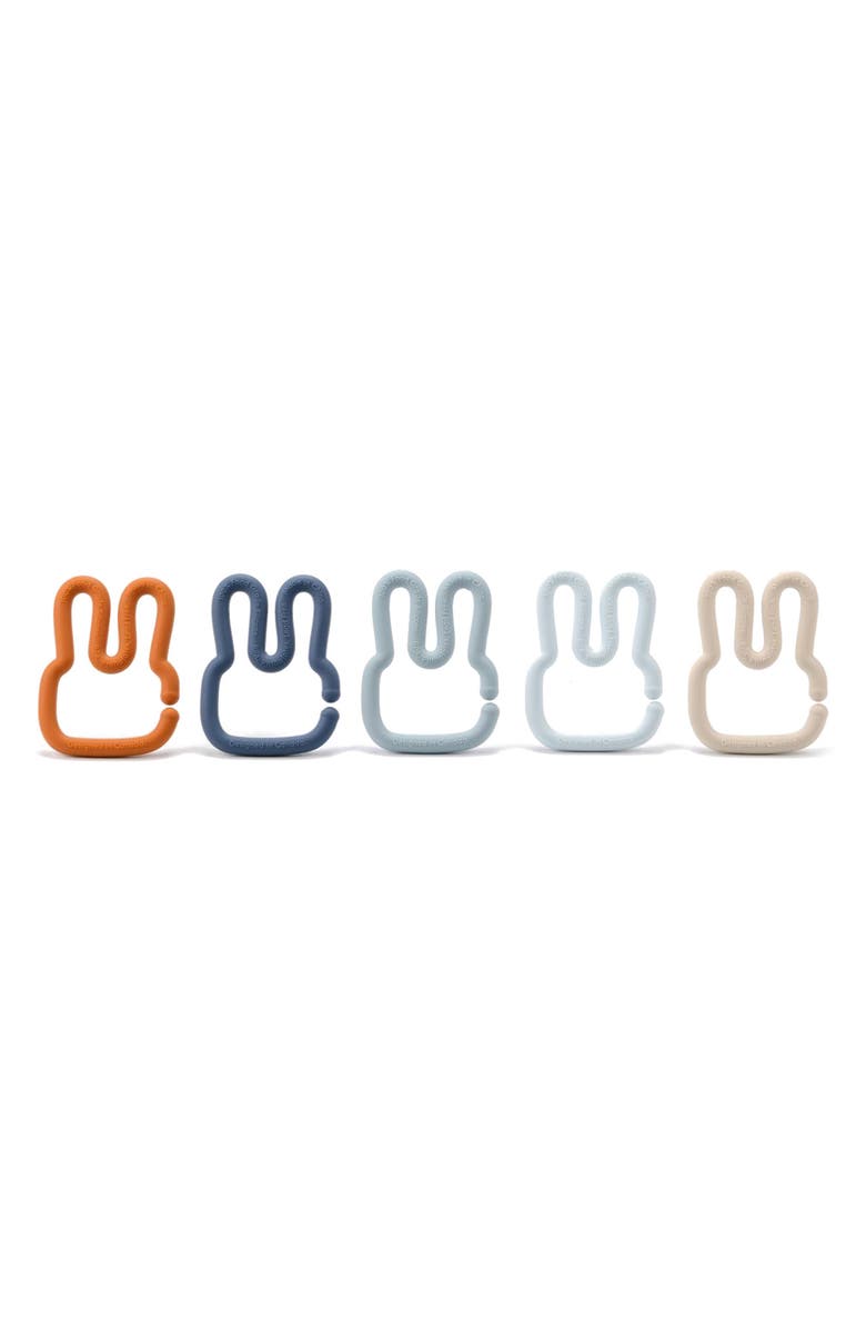 Loulou Lollipop Assorted 5-Pack Silicone Bunny Toy Links, Main, color, 