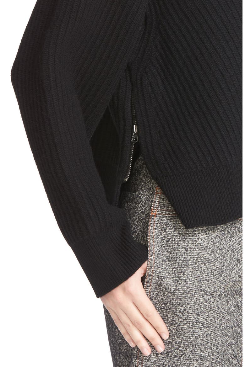 Java L Rib Sweater, Alternate, color, BLACK