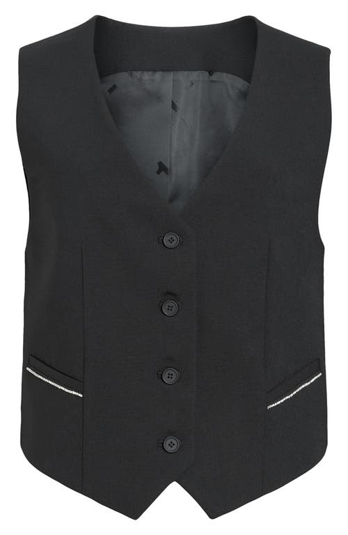 Allsaints Atlas Krys Rhinestone Embellished Waistcoat In Black