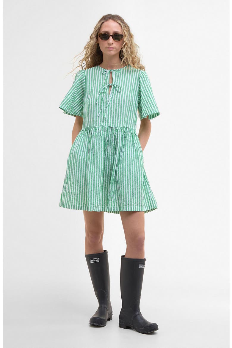 Daison Stripe Seersucker Minidress, Alternate, color, KELLY GREEN STRIPE