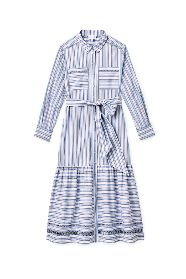 Celia Midi Shirtdress, Main, color, Pale Blue Stripe