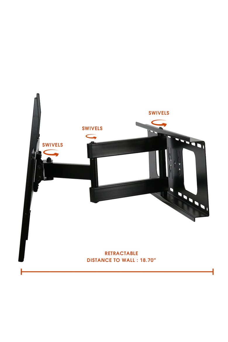 Full Motion Wall Mount for 32-70 Inch Displays, Alternate, color, Black