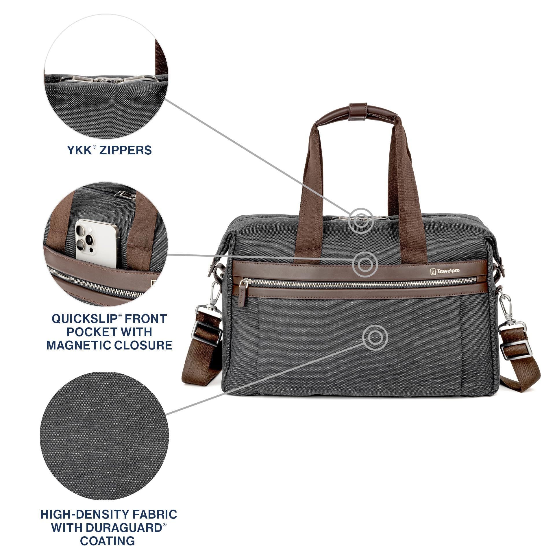 Platinum Elite Soft 16.5" Carry on Travel Underseat Tote Bag, Fits up to 14" Laptop, Alternate, color, Vintage Grey