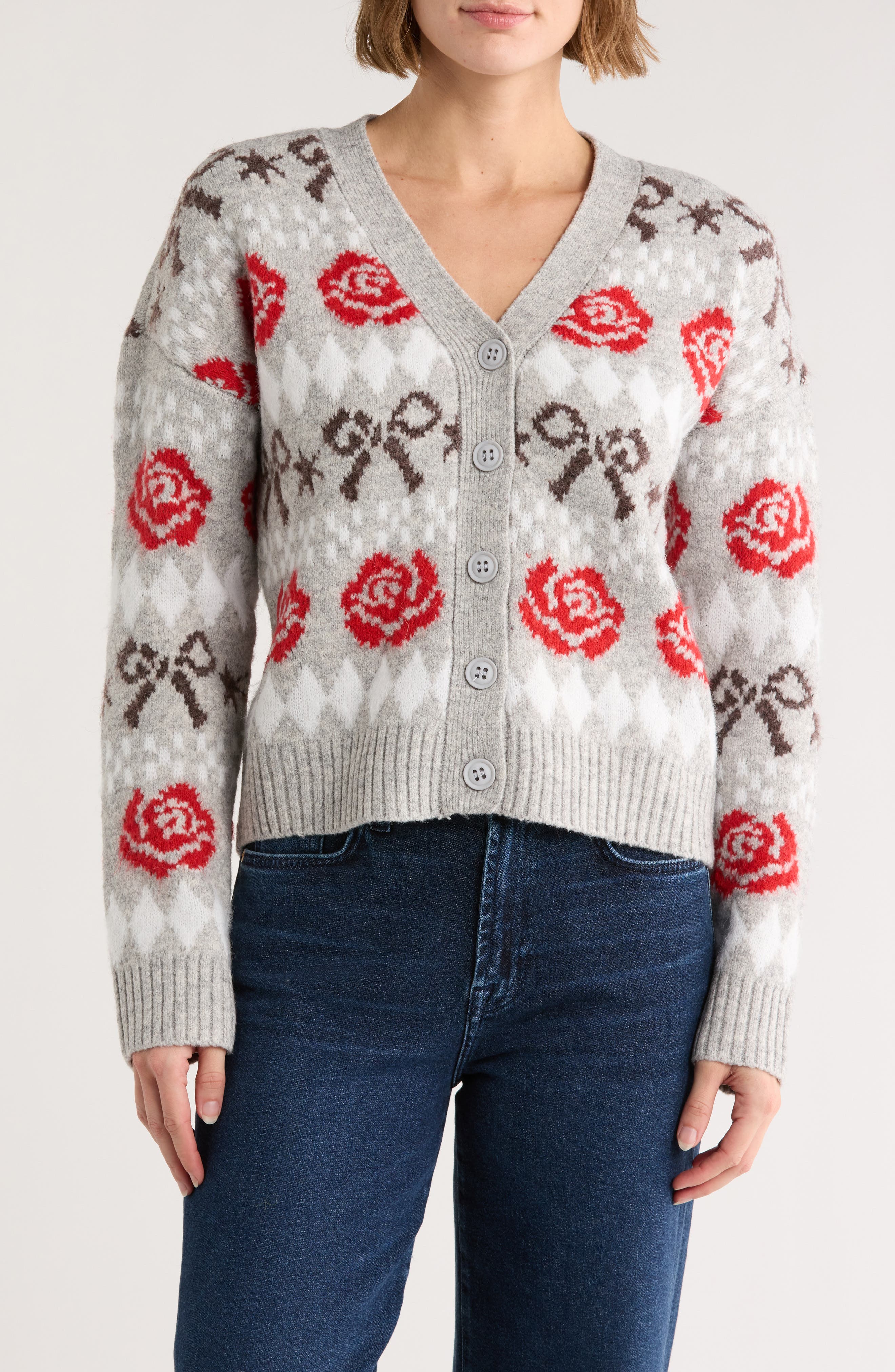 INTERNATIONAL DESIGNER Floral Cardigan