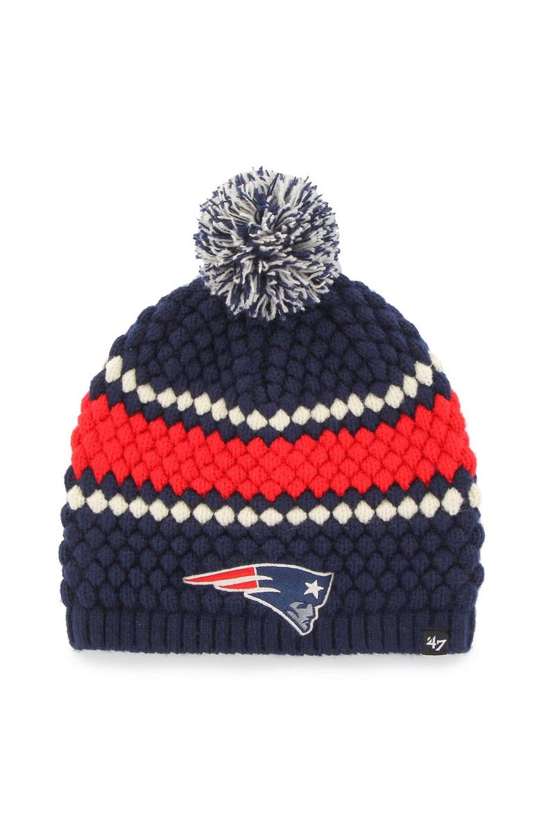 '47 Women's '47 Navy New England Patriots Leslie Beanie with Pom, Main, color, 