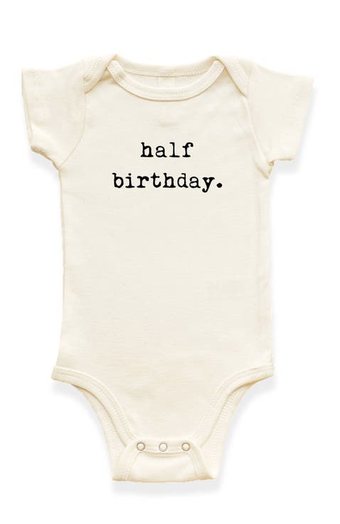 Half Birthday - Organic Short Sleeve Baby Bodysuit