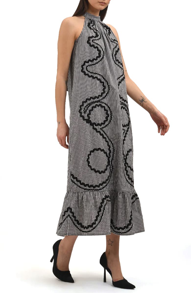 Celina Moon Mystique Midi Dress, Alternate, color, Black