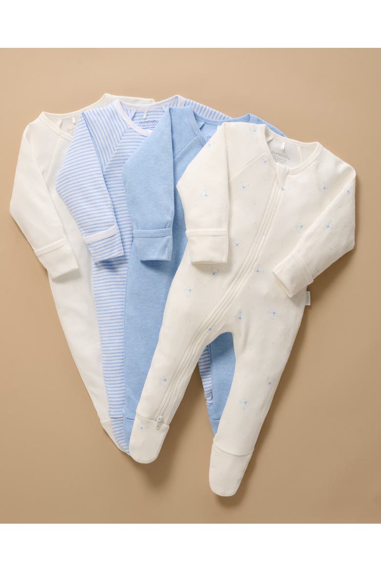 4 Pack Zip Footie Boys, Alternate, color, Pale Blue Bear Pack
