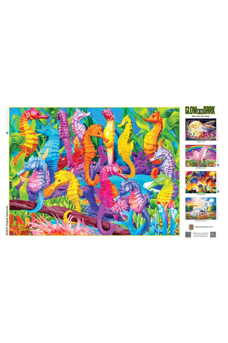 Singing Seahorses 300 Piece Glow Puzzle, Alternate, color, Multicolor