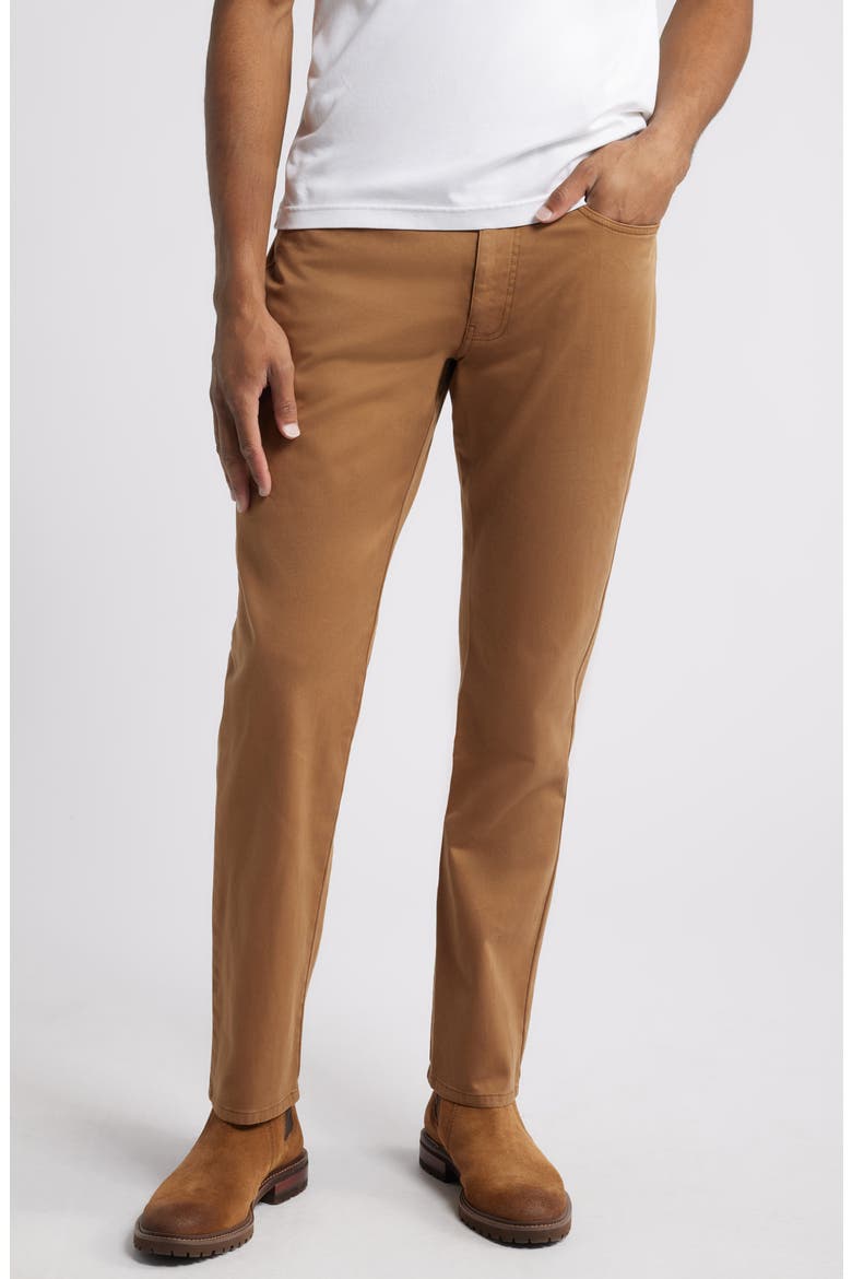 Straight Leg Stretch Pima Cotton Pants, Main, color, CAMEL