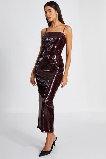 QUIZ Sequin Strappy Sleeveless Maxi Dress Nordstrom