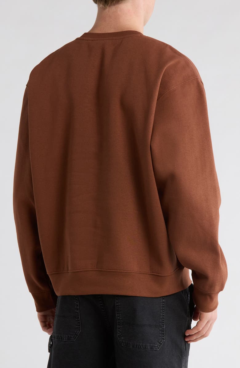 Obey Logo Crewneck Sweatshirt, Alternate, color, Brown Sugar