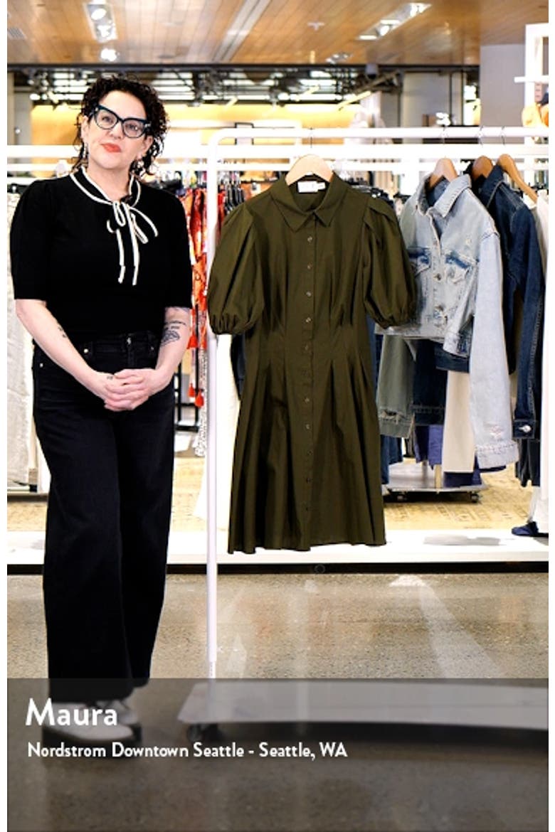 Puff Sleeve Cotton Shirtdress video