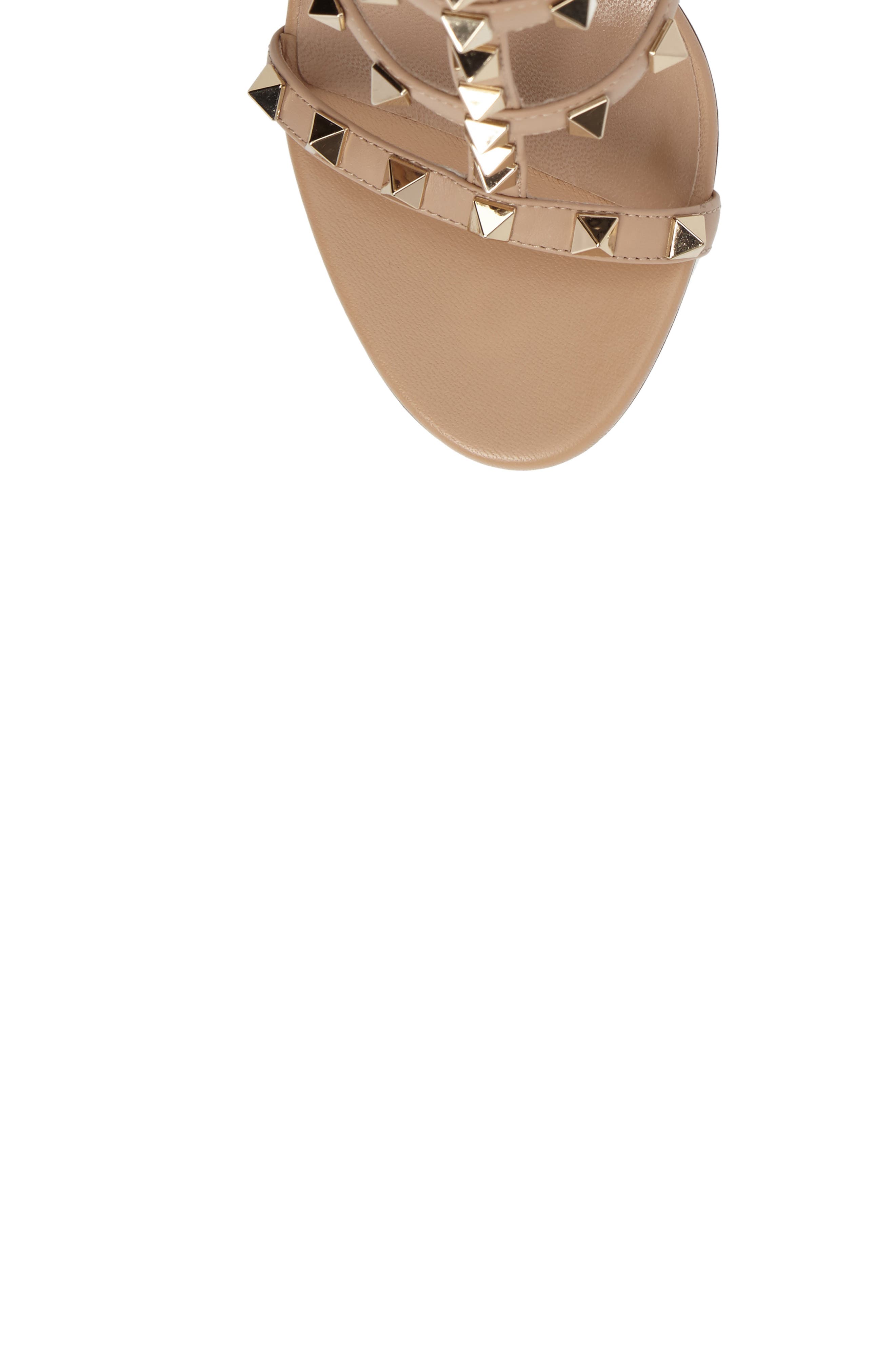 'Rockstud' Ankle Strap Sandal, Alternate, color, CAMEL ROSE