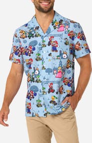 OppoSuits Mario Kart Short Sleeve Button-Up Shirt