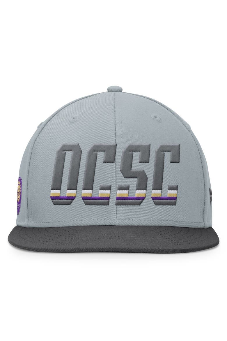 Men's Fanatics Branded Gray Orlando City SC Smoke Snapback Hat, Alternate, color, Gray
