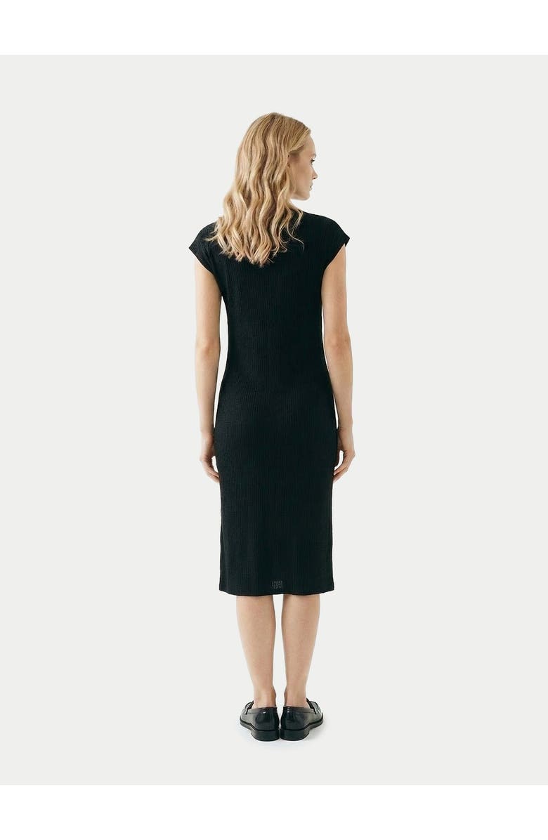 Gobi Cashmere Cashmere Tie-Neck Dress, Alternate, color, Black