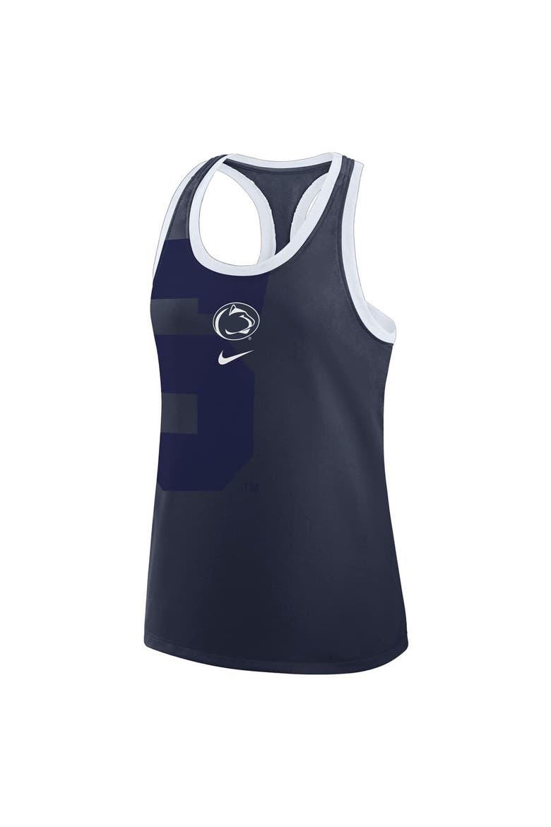 Women's Nike Navy Penn State Nittany Lions Primetime Racerback Tri-Blend Tank Top, Alternate, color, Navy