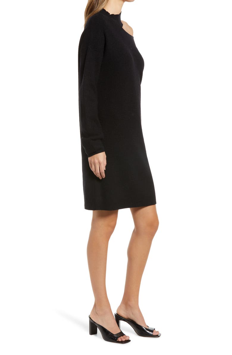 Halogen<sup>®</sup> Cutout Shoulder Long Sleeve Sweater Dress, Alternate, color, 