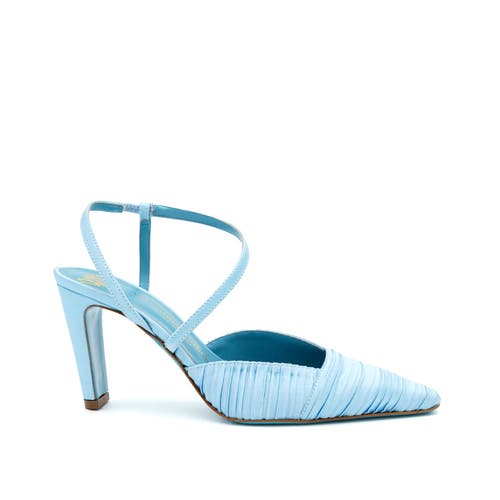 Valentina Rangoni Fidia Ankel Strap Pump In Celeste Plisse