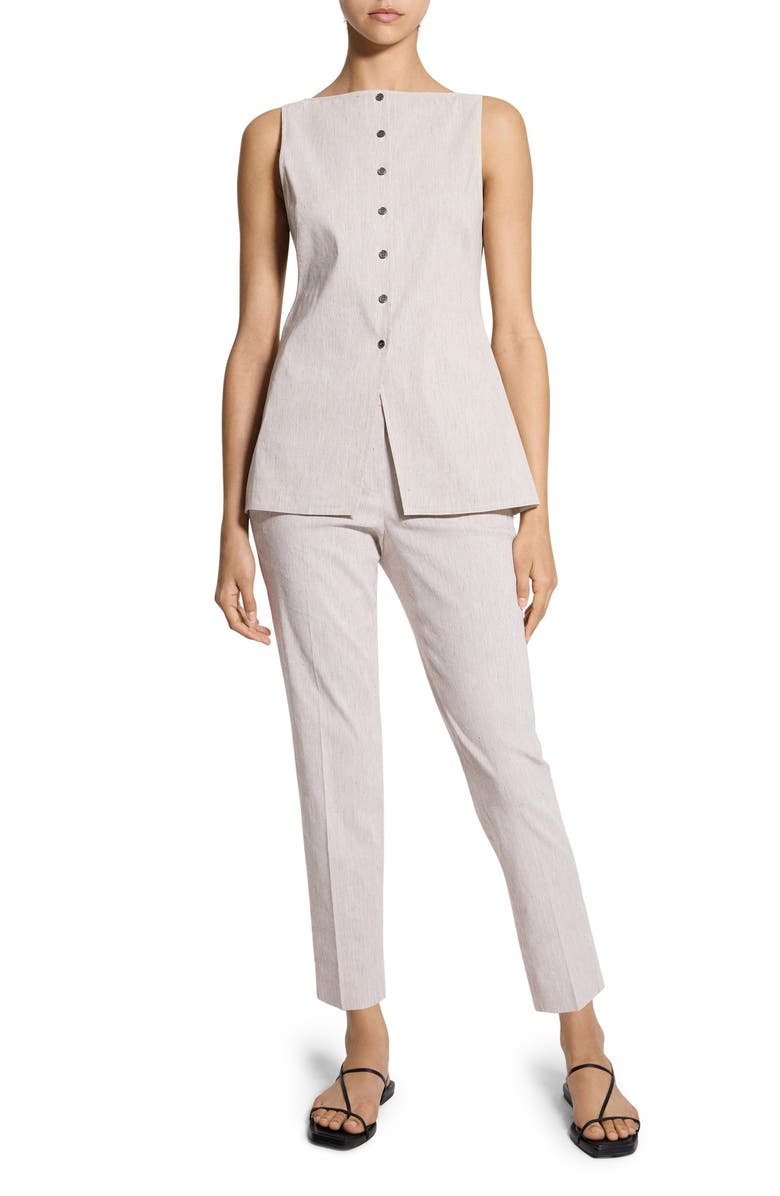 Theory Sleeveless Linen Blend Top, Alternate, color,