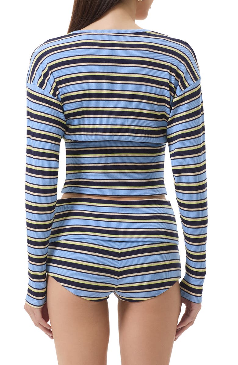AFRM Selma Cozy Rib Cardigan, Alternate, color, Iris Stripe