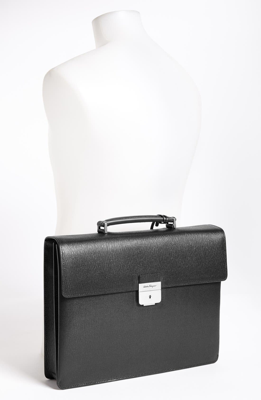Salvatore Ferragamo 'Revival' Briefcase, Alternate, color, BLACK