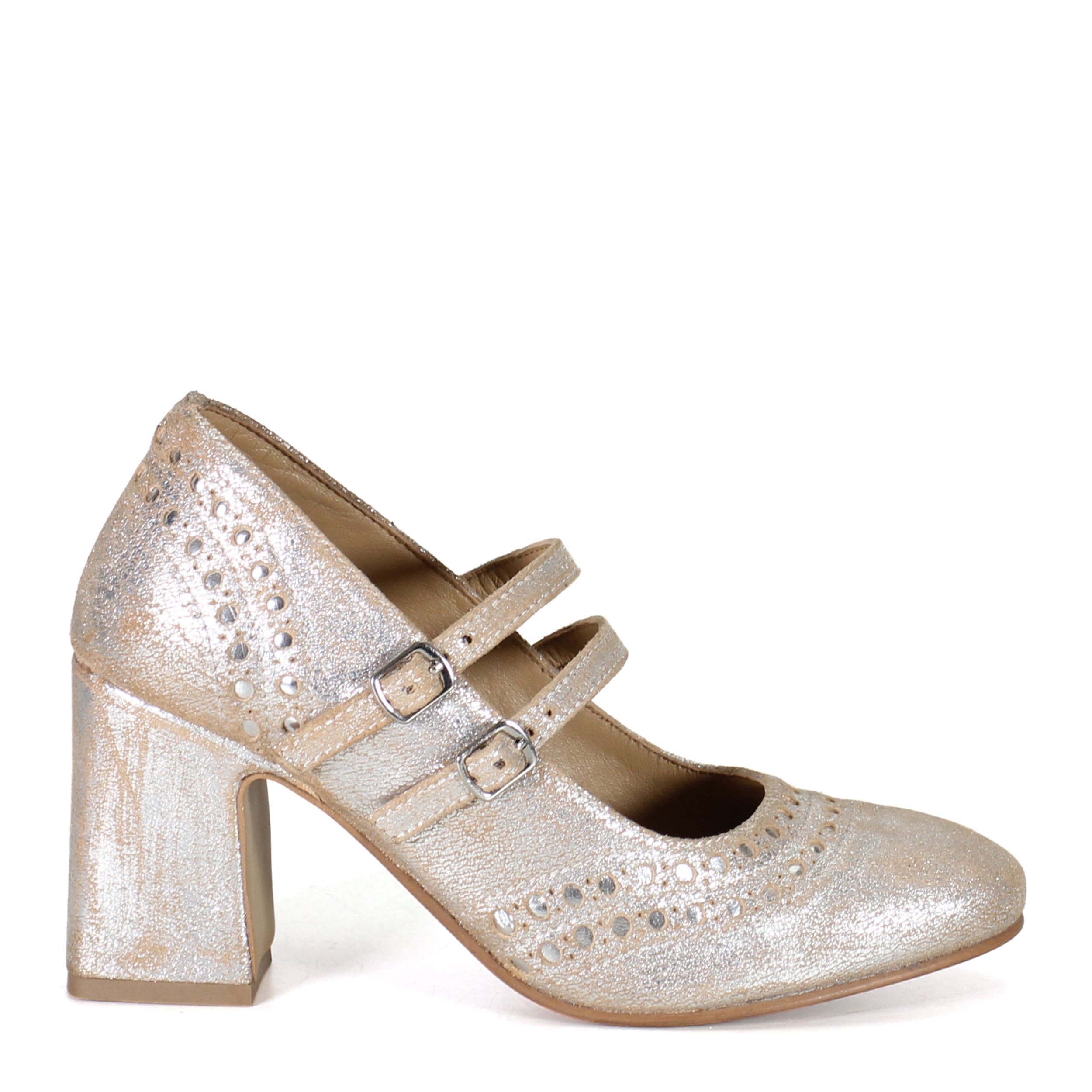 Diba True JET LINER Leather Mary Jane Heel, Alternate, color, Silver