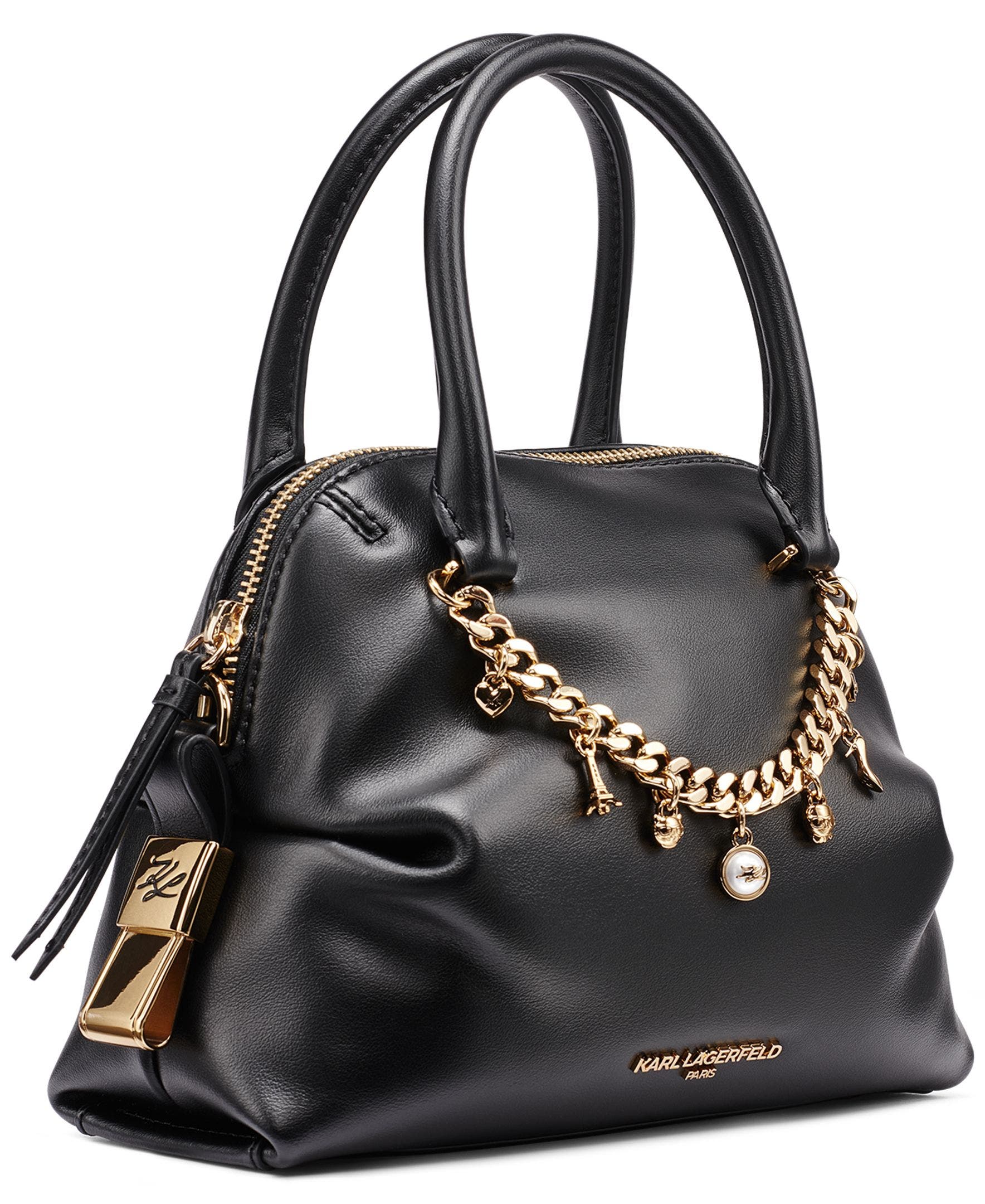 KARL LAGERFELD PARIS Charlaine Crossbody, Alternate, color, Black/Gold