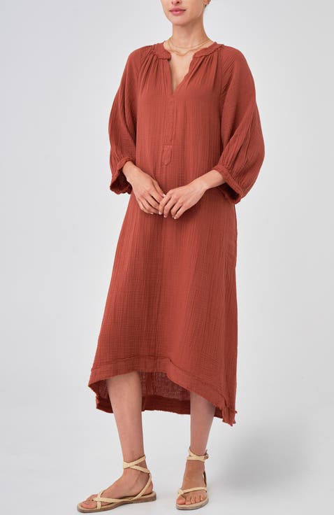 Gauze Dress with Pockets