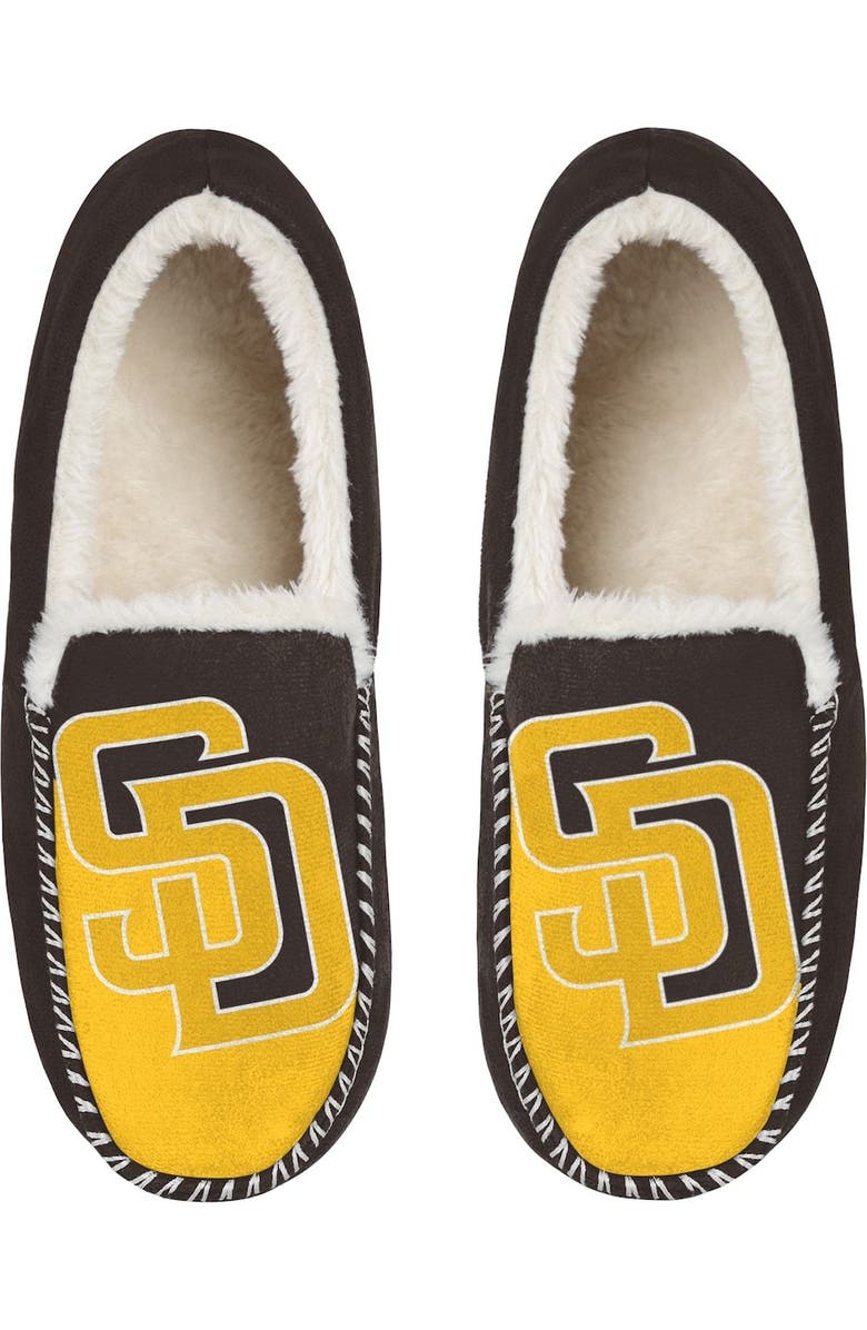 FOCO Men's FOCO San Diego Padres Colorblock Moccasin Slippers, Alternate, color,