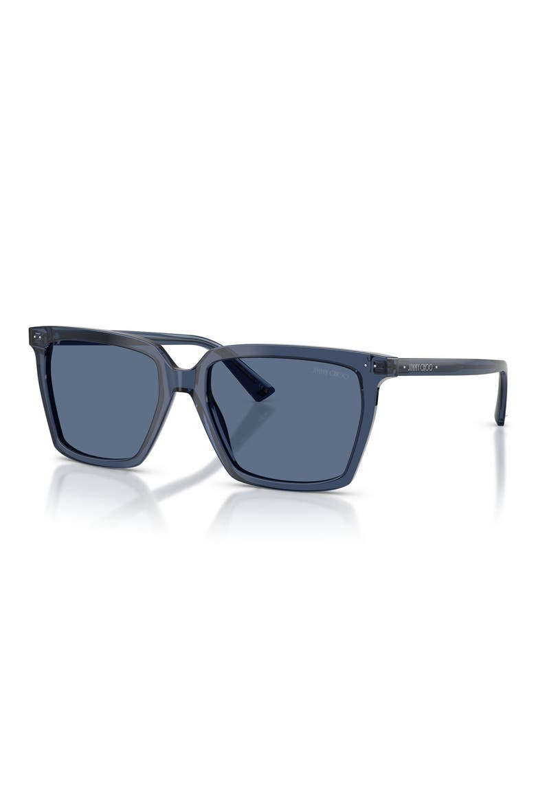 55mm Square Sunglasses, Alternate, color, TRANSPARENT NAVY / BLUE