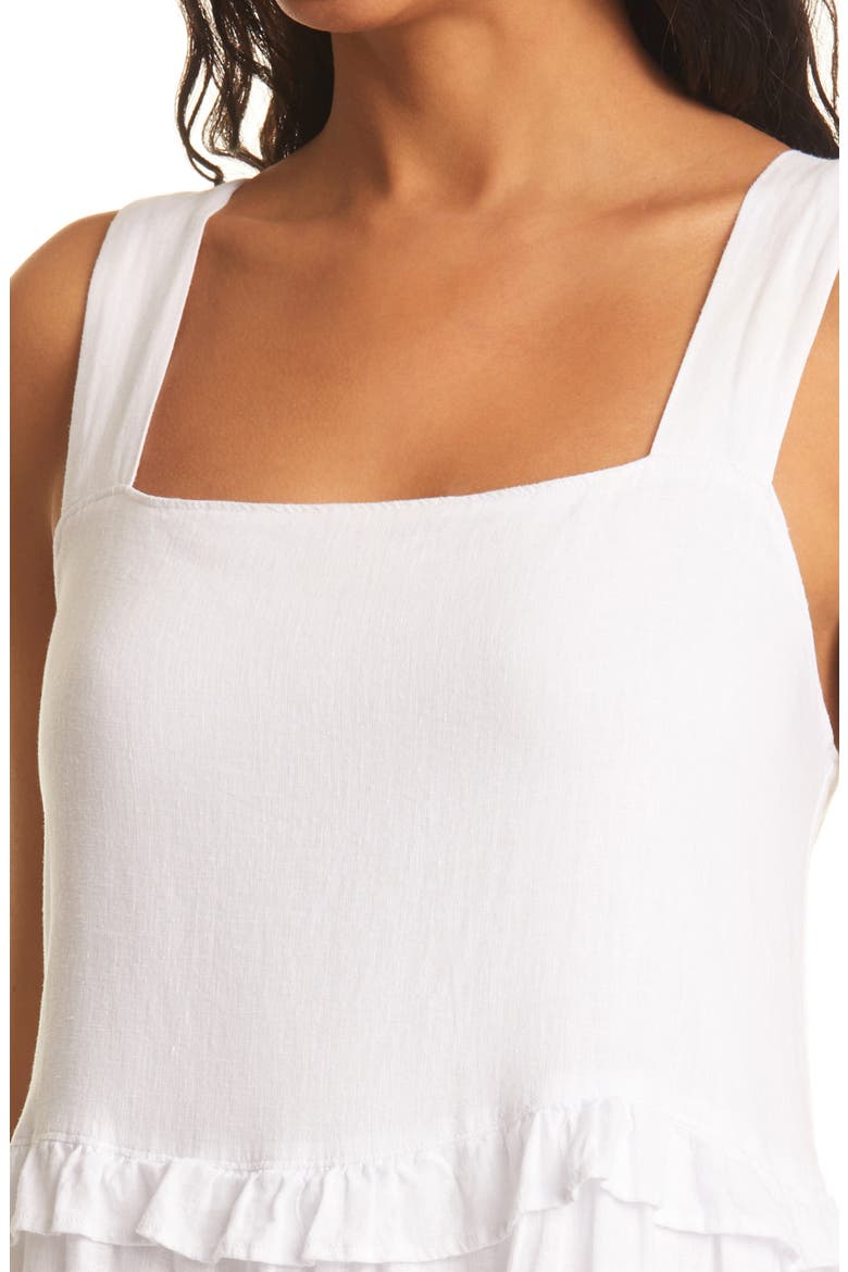 Sandy Linen Blend Sundress, Alternate, color, WHITE