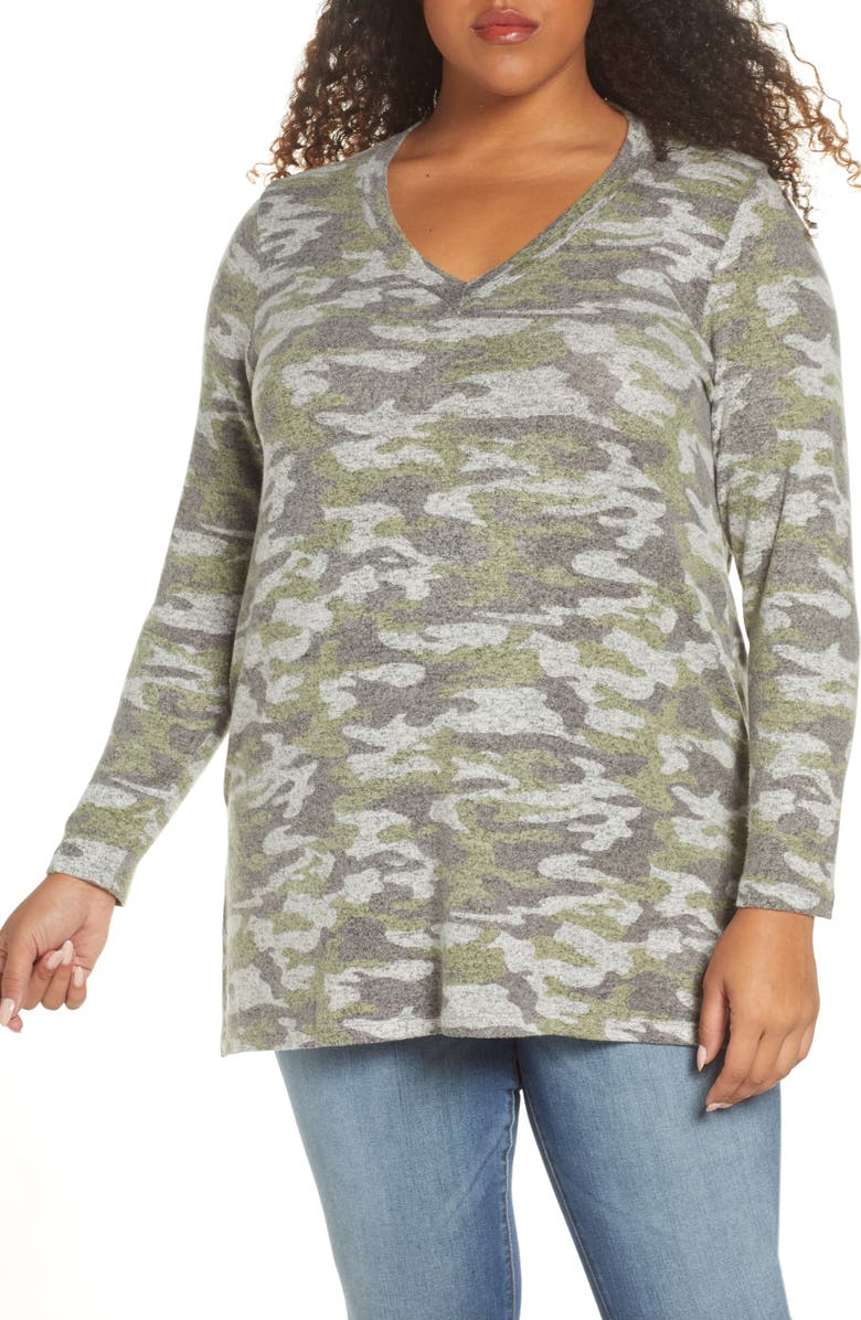 Bobeau Cozy V-Neck Tunic, Main, color,